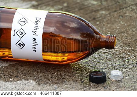 Diethyl Ether Are Leaking On The Floor, Chemical In The Laboratory And Industry, Chemicals Used In T