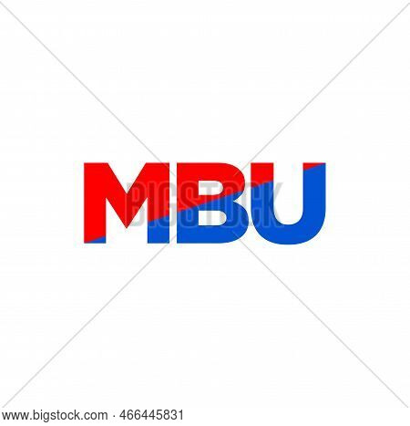 Mbu Brand Name Initial Letters Illustration Icon.