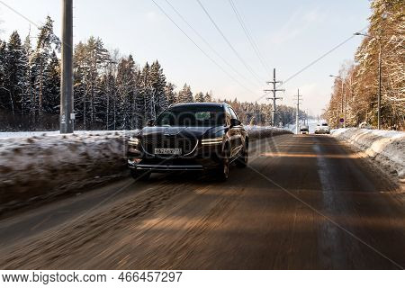 Moscow, Russia - February 05, 2022 Genesis Gv70 (jk1). A Modern Subcompact Crossover Suv. Genesis Gv