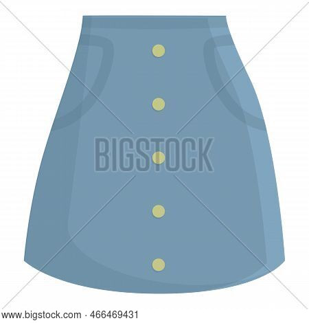 Skirt Icon Cartoon Vector. Woman Mini. Fress Blue