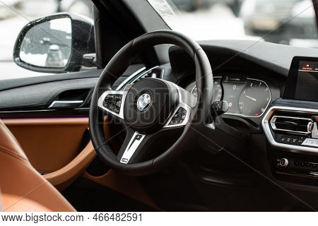 Moscow, Russia - February 05, 2022. Bmw X3 (g01), Interior View. Compact Luxury Crossover Suv. Bmw L