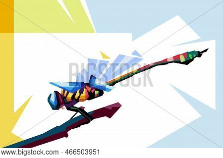 Colorful Pop Art Dragonfly Illustration Design Cartoon Wpap Popart Artwork Illustration With Cool Co