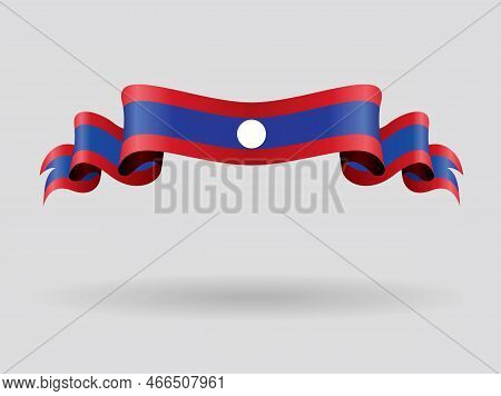 Laotian Flag Wavy Abstract Background. Vector Illustration.