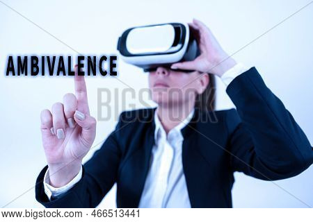 Conceptual Caption Ambivalence. Word For Attitudes Or Feelings Attraction And Repulsion To An Object