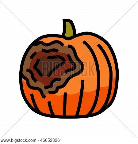 Pumpkin Rotten Food Color Icon Vector. Pumpkin Rotten Food Sign. Isolated Symbol Illustration