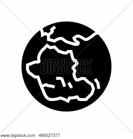 Gondwana Earth Continent Map Glyph Icon Vector. Gondwana Earth Continent Map Sign. Isolated Symbol I