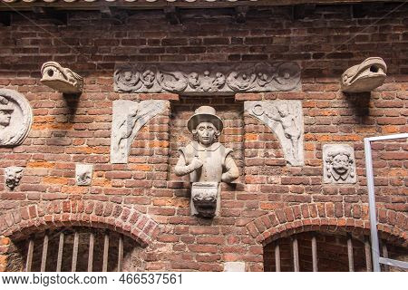 Gdansk, Poland, May 15, 2022: Fragment Of The Facade Of The Torture Chamber Building And The Prison 