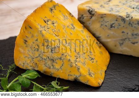 Cheese Collection, English Old Shropshire Blue And Stilton Blue Cheeses