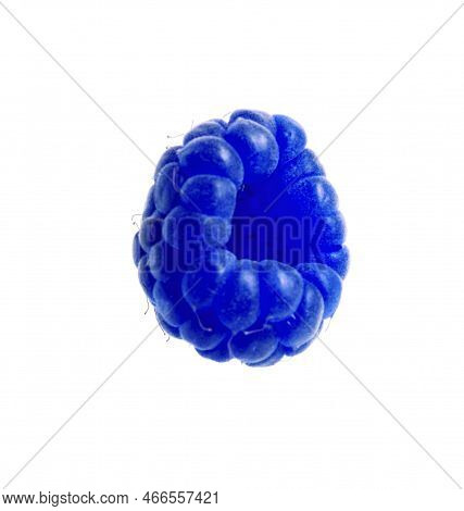 Fresh Tasty Blue Raspberry Isolated On White