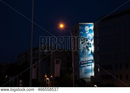 Belgrade, Serbia - October 31, 2022: Selective Blur On A Poster Promoting Novak Djokovic In The Stre