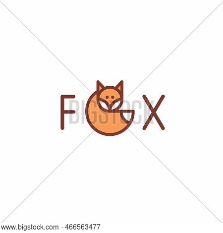 Fox Logo Simple. Fox Icon. Kids Fox Vector Illustration