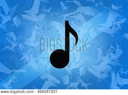 Music Aesthetic Abstract Icon On Blue Background Illustration