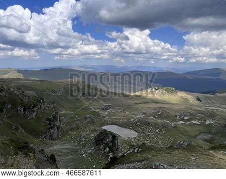Beautiful Scenic View In A Rainy And Cloudy Day Over The Transalpina