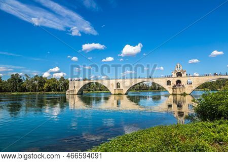 Saint Benezet Bridge In Avignon In A Beautiful Summer Day, France