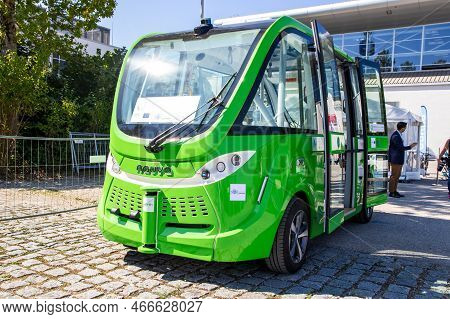 Navya Electric Self-driving Shuttle Showcased At The Iaa Mobility 2021 Motor Show In Munich, Germany