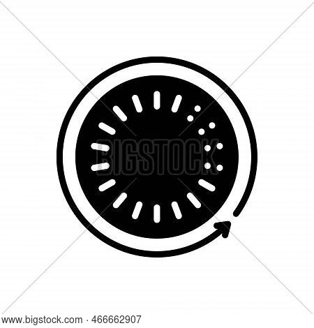 Black Solid Icon For Slow Unhurried Unprompted Repeat Reply Replicate