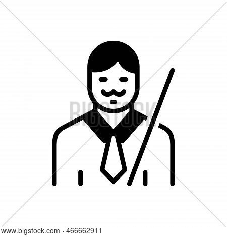 Black Solid Icon For Professor Educator Instructor Lecturer Teacher Docent Principal Tutor