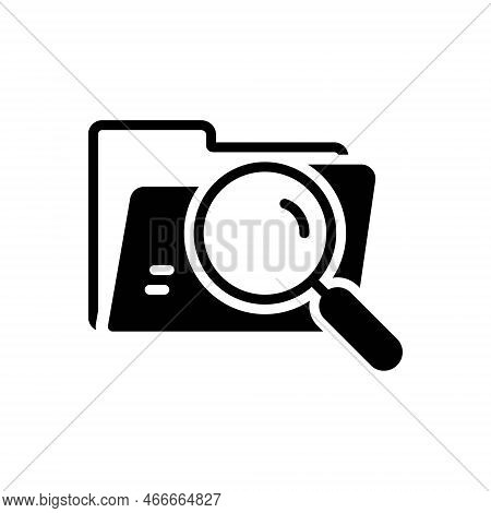 Black Solid Icon For Ver Folder Search Research File Archive Information Document Magnification Stor