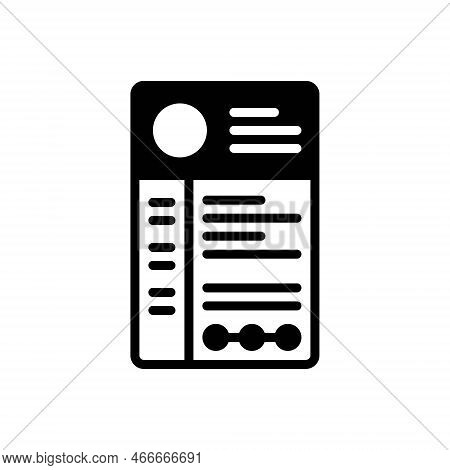 Black Solid Icon For Cv Biography Resume Form Document Biodata Interview Application