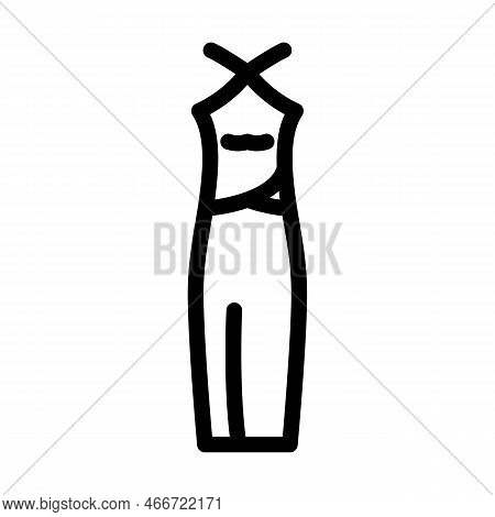 Halter Wedding Dress Line Icon Vector. Halter Wedding Dress Sign. Isolated Contour Symbol Black Illu