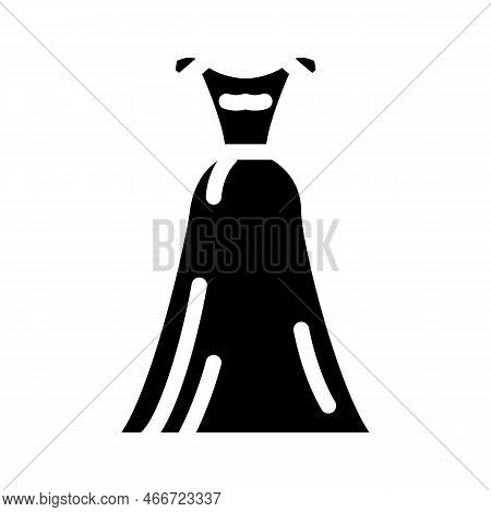 Ballgown Wedding Dress Glyph Icon Vector. Ballgown Wedding Dress Sign. Isolated Symbol Illustration