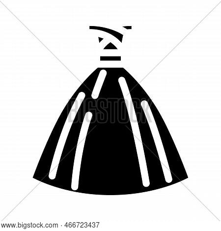Ballgown Bride Dress Glyph Icon Vector. Ballgown Bride Dress Sign. Isolated Symbol Illustration