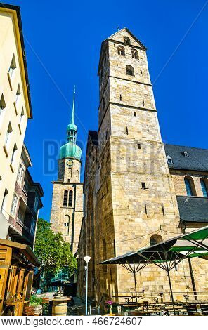 St. Reinolds And St. Marys Churches In Dortmund - North Rhine-westphalia, Germany