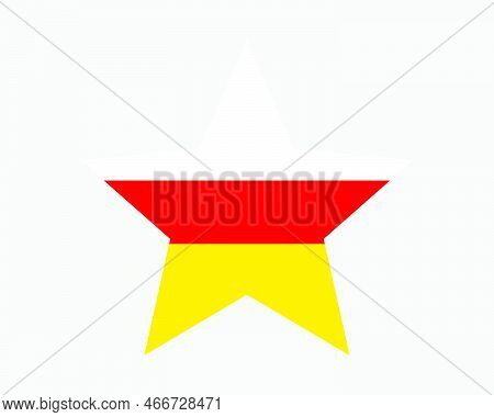 South Ossetia Star Flag. South Ossetian Star Shape Flag. Country National Banner Icon Symbol Vector 