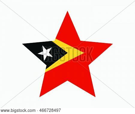 East Timor Star Flag. Timor-leste Star Shape Flag. East Timorese Country National Banner Icon Symbol