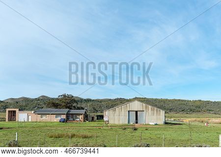 Gansbaai, South Africa - Sep 21, 2022: A Farm House And Barn On The Road Between Gansbaai And Baards