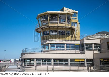 Bourget - France - August 6, 2022 : Control Tower In Air And Space Museum