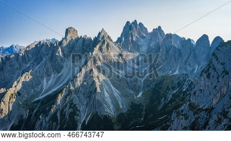 Cadini Mountain Group With Cima Cadin Di Ne, Cima Cadin Di San Lucano, Cima Di Croda Liscia And Torr