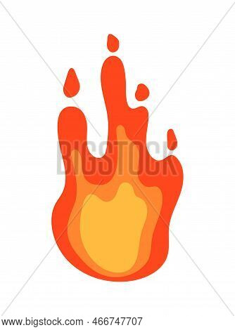 Fire Flame Icon. Sticker For Social Networks And Messengers. Graphic Element For Printing On Fabric.