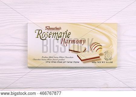 Kharkiv, Ukraine - November 3, 2021: Schmerlings Rosemarie Harmony White Chocolate - Premium Swiss W