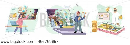 Gaming With Cryptocurrency, Gameplay To Earn, Metaverse, Digital World, Virtual Character . Play To 