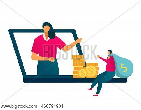 Business Investments Consultation Financial Investors Market Website Template, Vector Illustration. 