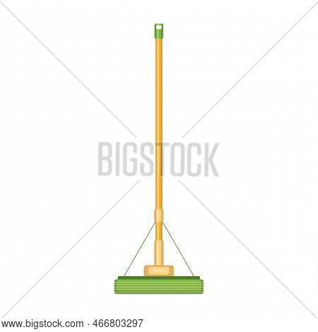 Cartoon Sponge Mop Isolated On White. Cleaning Tools For Housework. Vector Illustration Of Plastic H