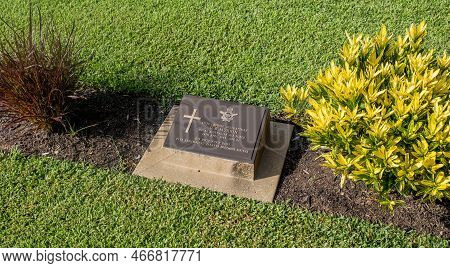 Adelaide River, Australia - October 22, 2022: View Of The Graves Laid Out In Formal Straight Lines A