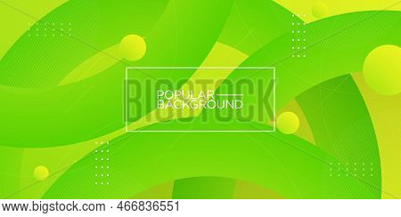 Geometric Dynamic Bright Background With Colorful Green Circle With Rounded Edges. Stock Vector Illu