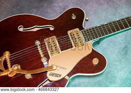 Vaduz, Liechtenstein, January 28, 2022 Product Shot Of A Gretsch Country Classic Electric Guitar