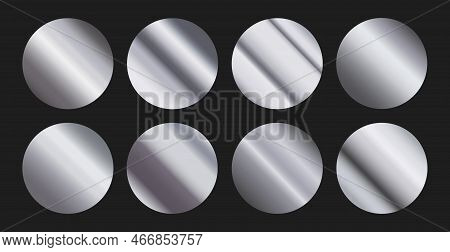 Set Of 8 Pcs. Steel Backgrounds Texture - Vector Illustration
