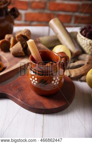 Ponche De Frutas Navideño. In Mexico, Christmas Fruit Punch Is A Hot Fruit-infused Drink, Traditiona