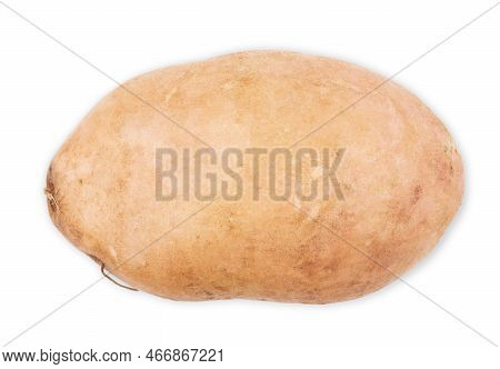 Sweet Potato With Slices Isolated On White