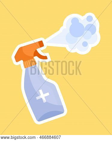 Antibacterial Spray Icon. Cleaning Agent For Care Of Room And Apartment, Protection Against Viruses.