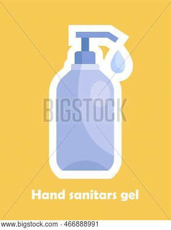 Hand Sanitars Gal Sticker. Antibacterial Products For Cleaning Hands And Preventing Spread Of Viral 