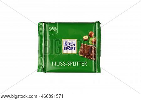 Kharkiv, Ukraine - December 8, 2020: Ritter Sport Chocolate Product. Ritter Sport Company Was Founde
