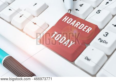 Handwriting Text Hoarder. Business Concept A Person That Accumulates That For Preservation, Future U