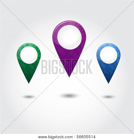 set of bright map pointers