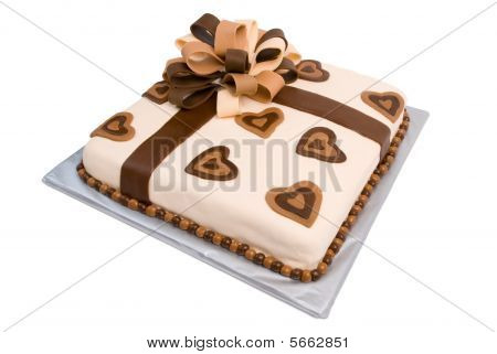 Fondant Geschenk Kuchen mit aufwendigen Band