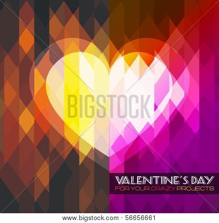 Valentinsdag skabelon med fantastiske hjerter og farver til din flyer baggrunde.